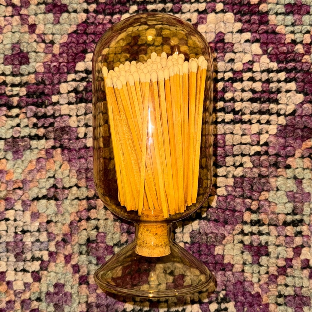 Skeem Design Apricot Beige Yellow Glass Match Cloche